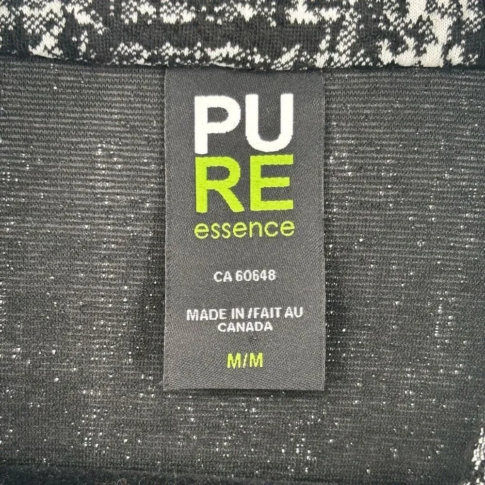 Pure Essence Full Zip‎ Tweed Jacket Coat Black/White Size Medium